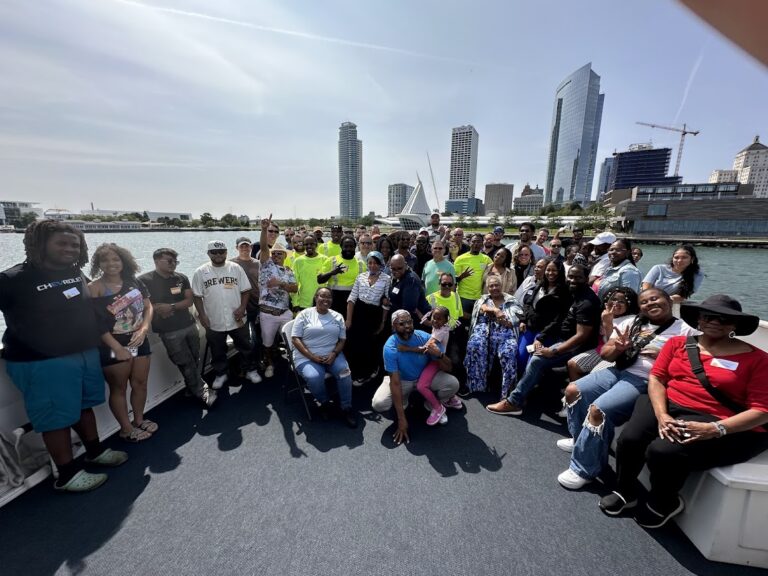 JCP employees on a boat in Milwaukee