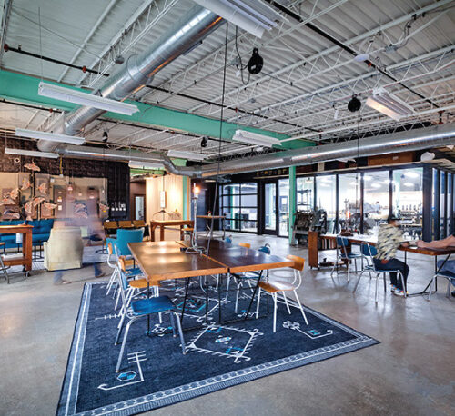 The Bindery workspace and seating area